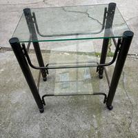 Carelino con rotelle e piani in vetro