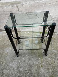 Carelino con rotelle e piani in vetro