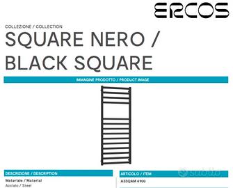 Scaldasalviette termoarredo idraulico Nero Opaco