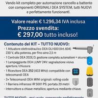 🔧 KIT AUTOMAZIONE CANCELLO ORIGINALE DEA