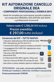 🔧 KIT AUTOMAZIONE CANCELLO ORIGINALE DEA