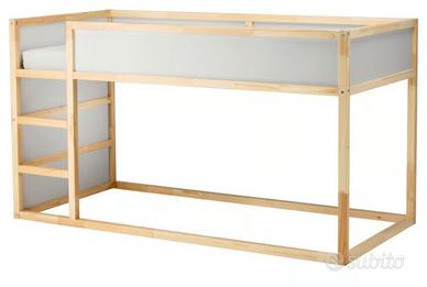 Letto a castello reversibile in legno