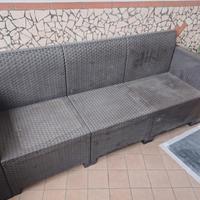 divano esterno in rattan 