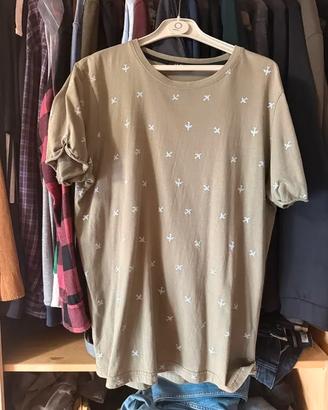 T-shirt Old Seams verde - Veste M