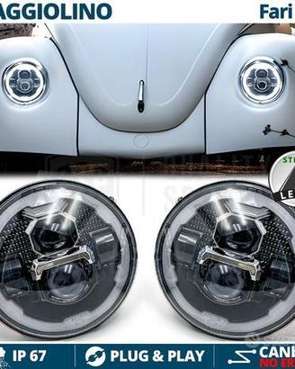 FARI LED Per VW MAGGIOLINO Angel Eyes OMOLOGATI