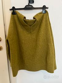 Maglione in lana verde oliva oversize