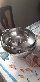 scolapasta grande in acciaio inox