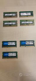 Ram DDR3 e DDR4 per notebook 