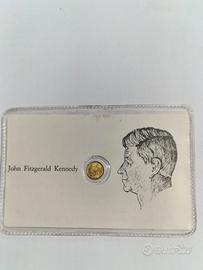 Tessera John Fitzgerald Kennedy monetina oro 