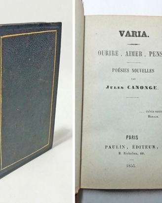 VARIA. SOURIRE, AIMER, PENSER. CANONGE JULES 1855
