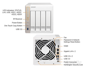 NAS QNAP TS-451 + 8GB +2 HDD 8TB RED + 2 SSD 1TB
