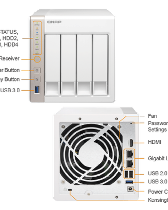 NAS QNAP TS-451 + 8GB +2 HDD 8TB RED + 2 SSD 1TB