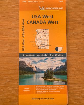 Cartina usa canada ovest west