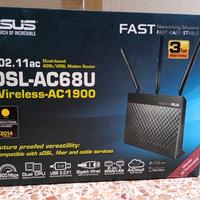 Modem Router Fibra ADSL/VDSL Wi-Fi Asus DSL-AC68U