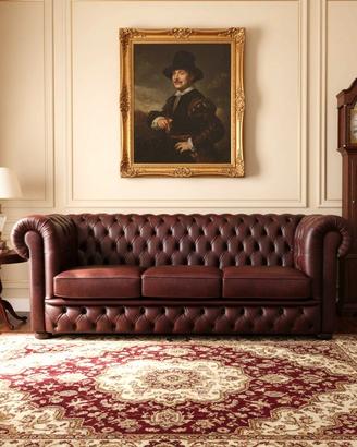 Chesterfield divano sofa 3 posti in pelle vintage
