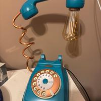 Lampada telefono colore petrolio e rame