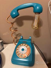 Lampada telefono colore petrolio e rame