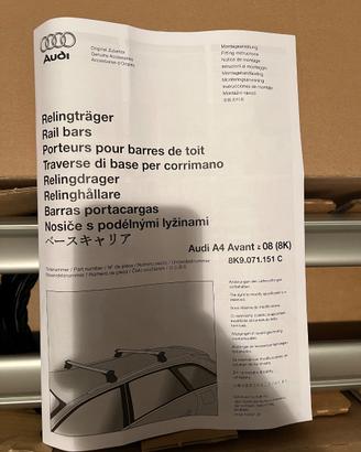 Barre portatutto NUOVE originali Audi