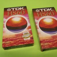 Kit 2 Videocassette VHS 60 minuti, TDK HS60, NUOVE