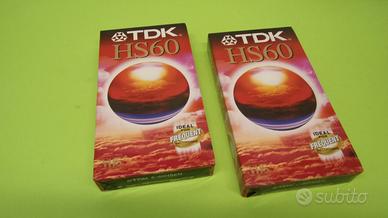 Kit 2 Videocassette VHS 60 minuti, TDK HS60, NUOVE