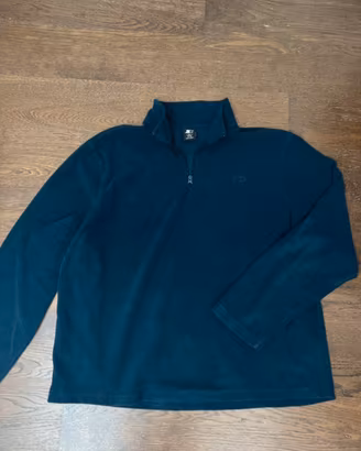 Starter felpa pile uomo blu con colletto taglia XL
