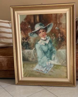 Quadro a olio con cornice