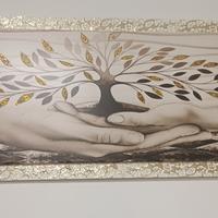 Quadro Moderno 133x73 "Albero della Vita" Oro in R