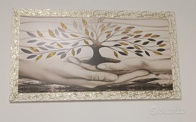 Quadro Moderno 133x73 "Albero della Vita" Oro in R