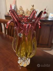 Vaso artistico Bohemia in vetro colorato