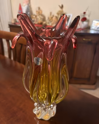 Vaso artistico Bohemia in vetro colorato