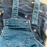 Salopette con maglia disney 12/18 mesi