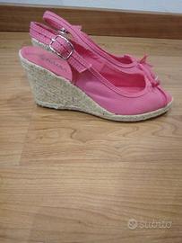 Sandali Espadrillas zeppa color rosa numero 38