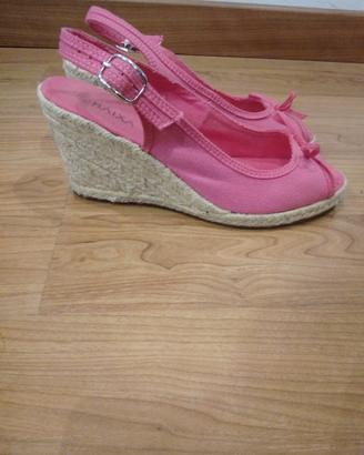 Sandali Espadrillas zeppa color rosa numero 38