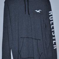 Felpa leggera Hollister uomo grigia TG M