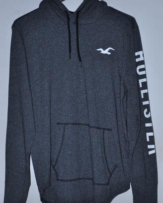 Felpa leggera Hollister uomo grigia TG M