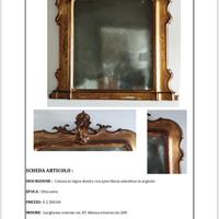 Cimasa '800 legno dorato con specchiera