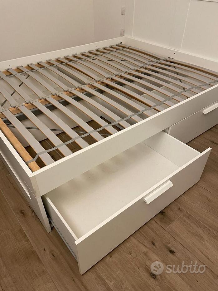 BRIMNES struttura letto/contenit/testiera, bianco/Luröy, 160x200 cm - IKEA  Italia