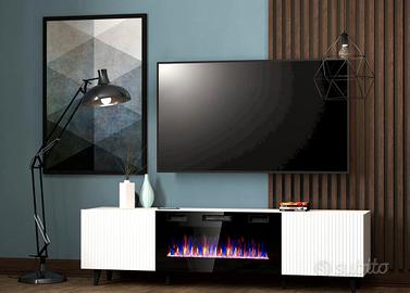 Mobile tv con camino elettrico
