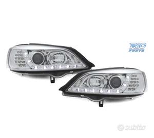 FARI OPEL ASTRA G 97-04 LUCE DIURNA FONDO CROMATO