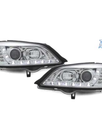FARI OPEL ASTRA G 97-04 LUCE DIURNA FONDO CROMATO