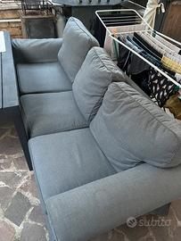 Divano grigio 3 posti sfoderabile