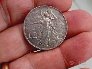 2 lire d'argento 1911