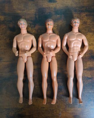 Lotto 3 Ken Mattel originali vintage anni '80 