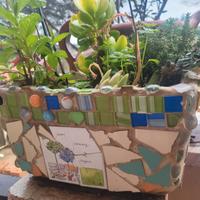 vaso artistico con composizione piante