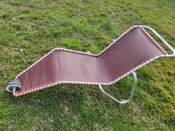 poltrona sdraio alluminio e pelle