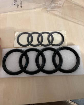 Logo posteriore + anteriore audi nero lucidi