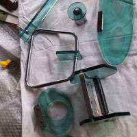 set bagno in vetro verde 2