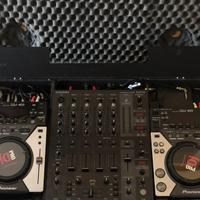 coppia CDJ400+mixer Behringer DJX750+case pioneer