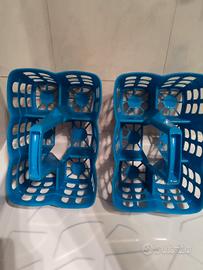 Portabittiglie in plastica colore blu