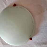 Plafoniera in vetro, metallo e legno